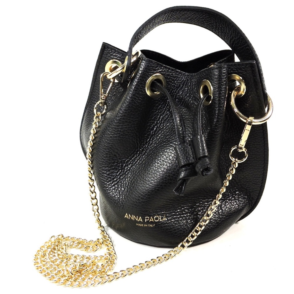 ANNA PAOLA 🇮🇹 WOMENS BLACK SOFT LEATHER HANDBAG